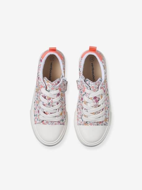 Stoffen decoratieve sneakers voor meisjes groen, bedrukt+rouge+roze, bedrukt - vertbaudet enfant 