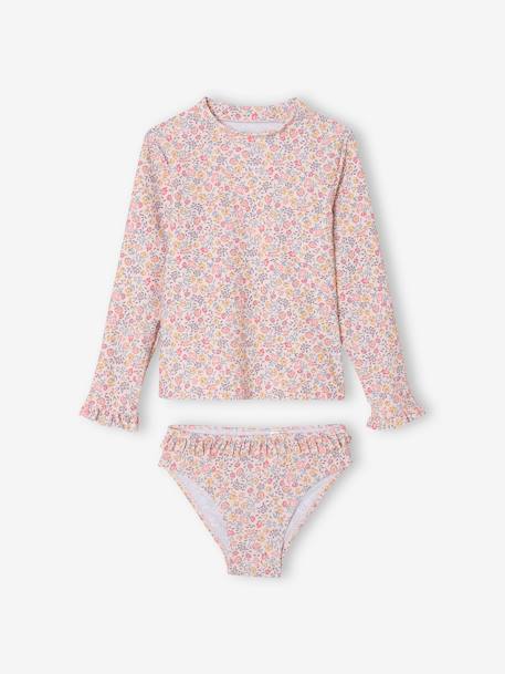 Maillot de bain fille 2 pièces rose pâle - vertbaudet enfant 