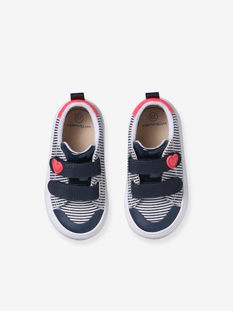 Baskets scratchées bébé rayé bleu+rose imprimé - vertbaudet enfant 