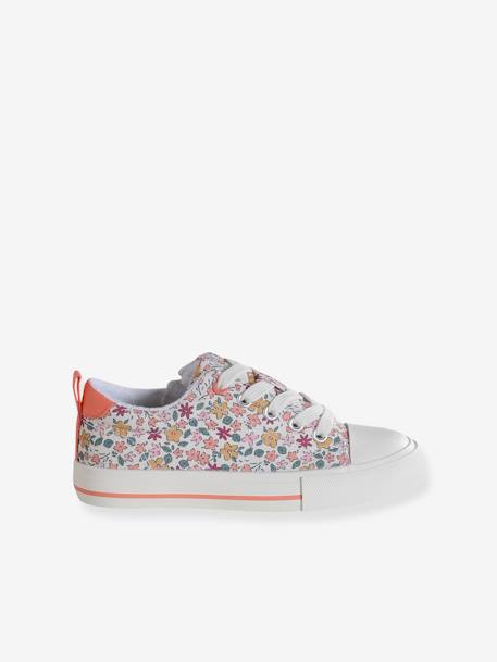 Stoffen decoratieve sneakers voor meisjes groen, bedrukt+rouge+roze, bedrukt - vertbaudet enfant 