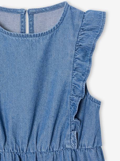 Robe fille denim manches à volants stone - vertbaudet enfant 