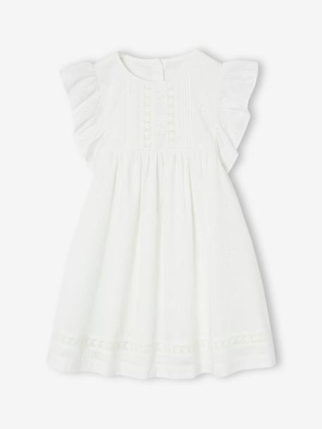 Robe de cérémonie en broderie anglaise fille blanc - vertbaudet enfant 