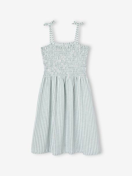 Robe smockée à bretelles fille écru - vertbaudet enfant 