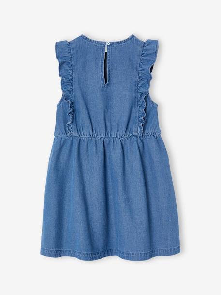 Robe fille denim manches à volants stone - vertbaudet enfant 