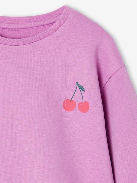 Sweat fille motif imprimé anthracite+corail+encre+pivoine+sauge+vanille+violet+violine - vertbaudet enfant 