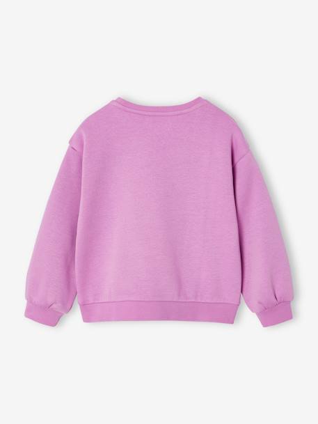 Basic meisjessweater met motief antraciet+donkerpaars+koraal+paars+pioenroos+salie+vanille - vertbaudet enfant 