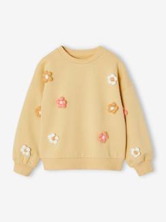 -Sweat fille fleurs 3D tricotées
