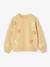 Sweat fille fleurs 3D tricotées jaune d'or - vertbaudet enfant 