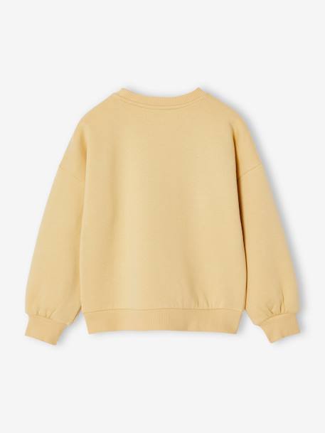 Sweat fille fleurs 3D tricotées jaune d'or - vertbaudet enfant 