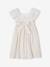 Robe de cérémonie en gaze de coton fille manches en broderie anglaise rose imprimé+vieux rose - vertbaudet enfant 