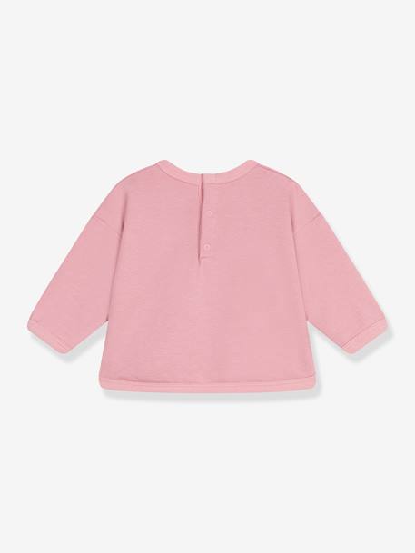 PETIT BATEAU katoenen baby sweat rozen - vertbaudet enfant 