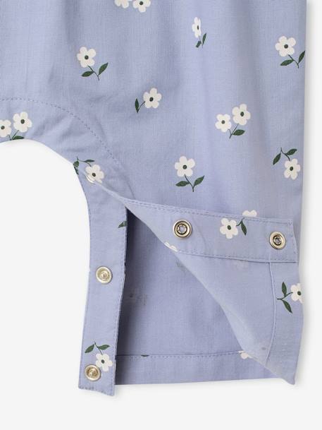 Vertbaudet meisjes jumpsuit met vlindermouwen hemelsblauw+rood, geruit - vertbaudet enfant 
