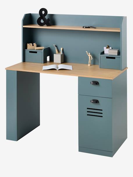 Bureau voor kinderen/tieners met opbergruimte - MISTRAL grijsblauw - vertbaudet enfant 