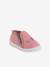 Chaussons zippés bébé en toile beige imprimé+rose imprimé+rose pâle - vertbaudet enfant 