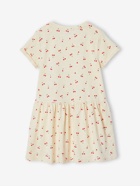 Meisjesjurk met print groengrijs+nude+vanille+wit - vertbaudet enfant 