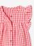 Bloes in vichy seersucker voor baby's met korte mouwen en volant rood, geruit - vertbaudet enfant 