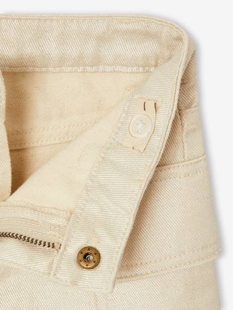 Jupe cargo légèrement irisée fille argent - vertbaudet enfant 