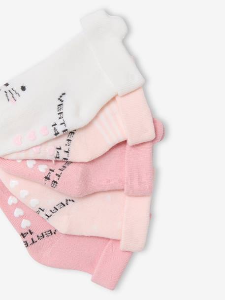 Set van 5 paar 'kat' babysokken lichtroze - vertbaudet enfant 