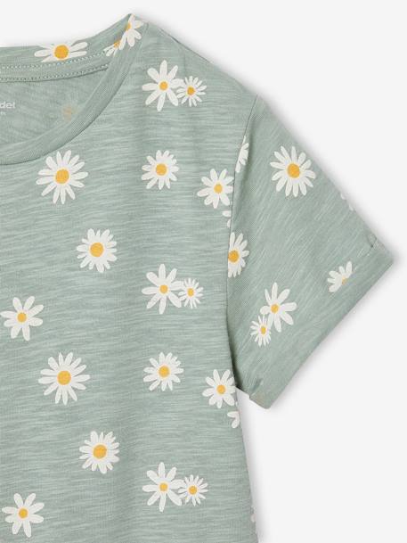 Meisjesjurk met print groengrijs+nude+vanille+wit - vertbaudet enfant 