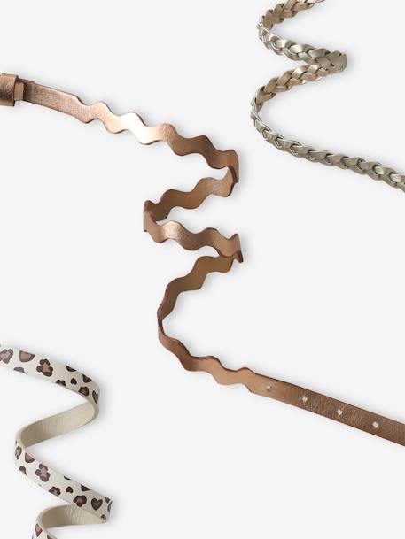 Lot de 3 fines ceintures fille rose - vertbaudet enfant 