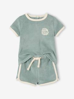 Bébé-Ensemble-Ensemble bébé tee-shirt + short en éponge