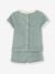 Ensemble bébé tee-shirt + short en éponge bleu grisé+rayé bleu+taupe - vertbaudet enfant 