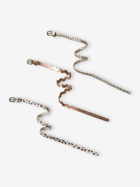 Lot de 3 fines ceintures fille rose - vertbaudet enfant 