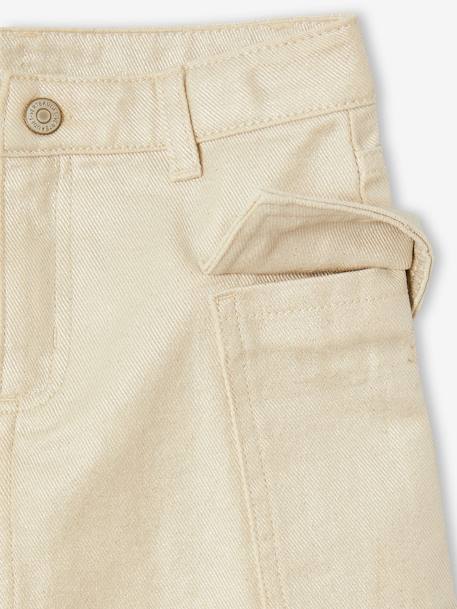 Jupe cargo légèrement irisée fille argent - vertbaudet enfant 