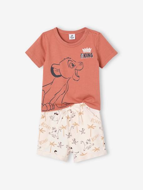 Baby-Set: T-Shirt & Shorts Disney KÖNIG DER LÖWEN roest - vertbaudet enfant 