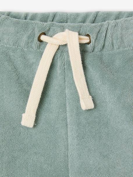 Badstoffen babyset met T-shirt en short blauw, gestreept+grijsblauw+taupe - vertbaudet enfant 