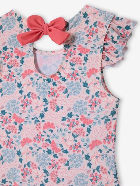 Maillot de bain fille 1 pièce noeud décoratif au dos rose pâle - vertbaudet enfant 