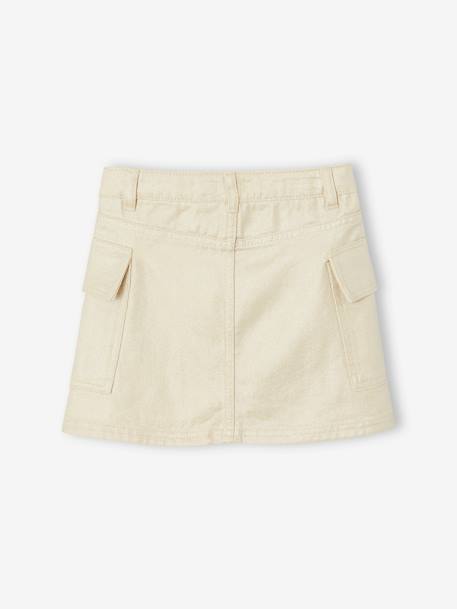 Jupe cargo légèrement irisée fille argent - vertbaudet enfant 