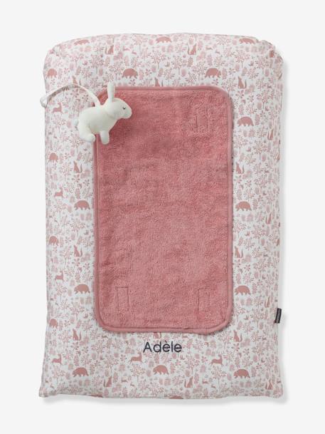 Matelas à langer et 2 tapis de change DANS LES BOIS vert sauge+vieux rose - vertbaudet enfant 