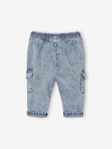 Baby battlejeans met elastische taille double stone - vertbaudet enfant 