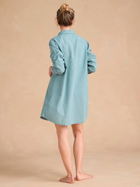 Chemise de nuit grossesse et allaitement terracotta+vert émeraude - vertbaudet enfant 