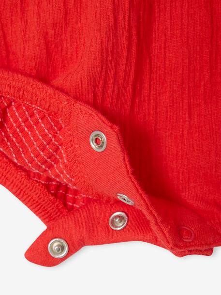 Mouwloos kort babypakje grijs+rood - vertbaudet enfant 
