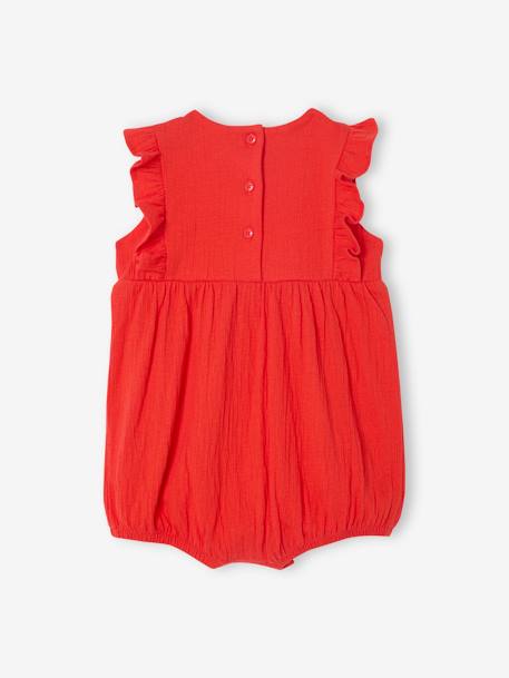Combinaison courte sans manches bébé gris+rouge - vertbaudet enfant 