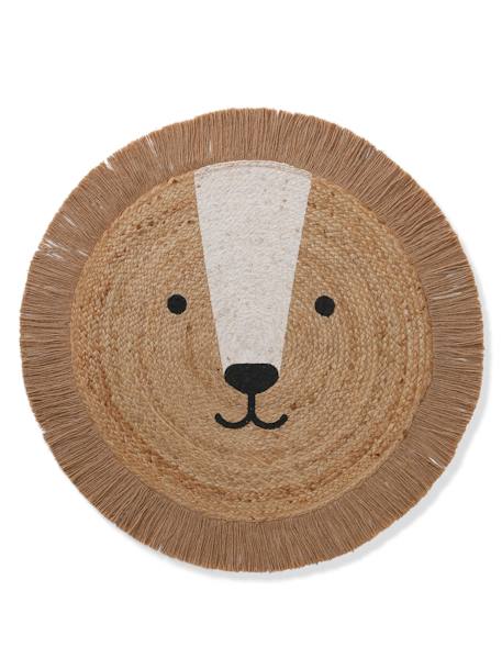 Tapis rond en jute Lion beige doré - vertbaudet enfant 