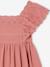 Robe de cérémonie en gaze de coton fille manches en broderie anglaise rose imprimé+vieux rose - vertbaudet enfant 