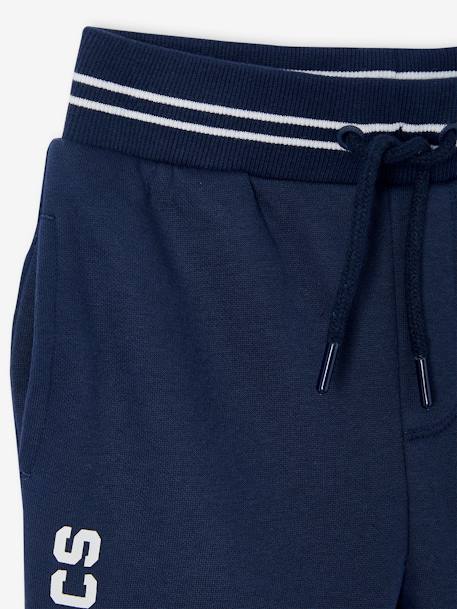 Sport joggingbroek van fleece jongens gemêleerd grijs+marineblauw - vertbaudet enfant 