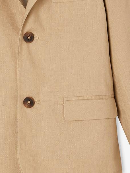 Veste garçon cérémonie en coton/lin beige+beige clair+bleu+marine foncé - vertbaudet enfant 