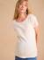 T-shirt en maille pointelle grossesse décolleté dos beige chiné - vertbaudet enfant 