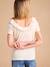 T-shirt en maille pointelle grossesse décolleté dos beige chiné - vertbaudet enfant 