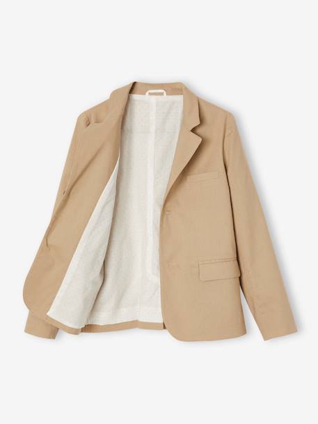 Veste garçon cérémonie en coton/lin beige+beige clair+bleu+marine foncé - vertbaudet enfant 