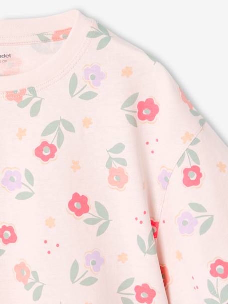 T-shirt fille cropped manches courtes beige+rose+rose pâle - vertbaudet enfant 