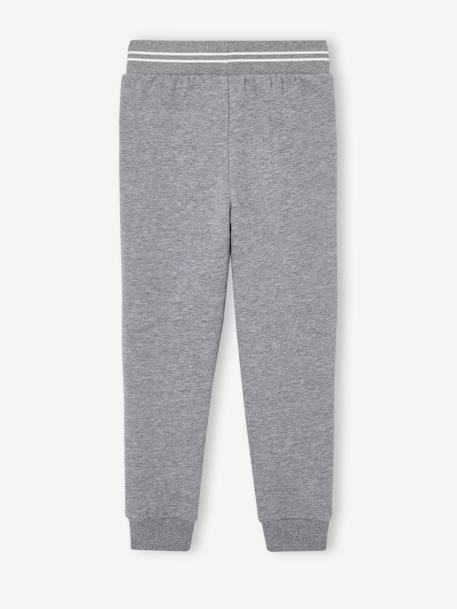Sport joggingbroek van fleece jongens gemêleerd grijs+marineblauw - vertbaudet enfant 