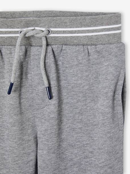 Sport joggingbroek van fleece jongens gemêleerd grijs+marineblauw - vertbaudet enfant 