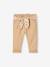 Paperbag babybroek met riem cappuccino+korstmos+oudroze - vertbaudet enfant 