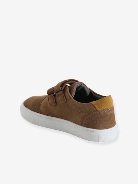 Leren derby's met klittenband voor jongens marineblauw+MARRON MOYEN UNI - vertbaudet enfant 