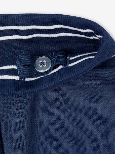 Sport joggingbroek van fleece jongens gemêleerd grijs+marineblauw - vertbaudet enfant 